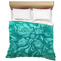 Floral Seamless Pattern, Turquoise Abstract Background Bedding 67176695