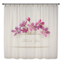 Floral Spring Vector 'Thank You' Pink Flowers Card Bath Decor 49330264