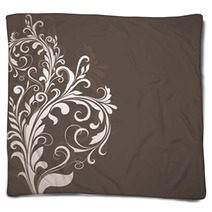 Floral Vintage Brown Vector Background Blankets 68386935
