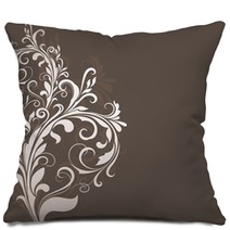 Floral Vintage Brown Vector Background Pillows 68386935