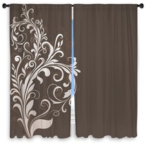 Floral Vintage Brown Vector Background Window Curtains 68386935
