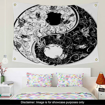 Floral Yin Yang Symbol Wall Art 44068712