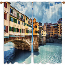 Florence, Bridge And Arno River Window Curtains 56807257