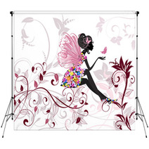 Flower Fairy With Butterflies Backdrops 41865317