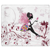 Flower Fairy With Butterflies Rugs 41865317