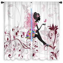Flower Fairy With Butterflies Window Curtains 41865317