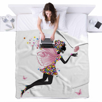 Flower Fairy With Butterfly Blankets 31630193