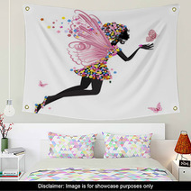 Flower Fairy With Butterfly Wall Art 31630193