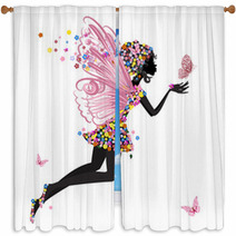 Flower Fairy With Butterfly Window Curtains 31630193