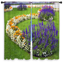 Flower Garden Background Window Curtains 67875285