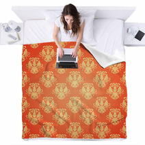 Flower Pattern In Old Style With A Flourish Blankets 52133401