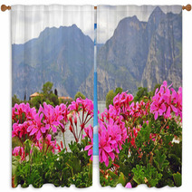 Flowers And Mountains Window Curtains 66595881