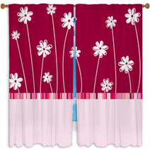 Flowers Background Window Curtains 38709303
