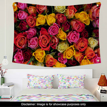 Flowers. Colorful Roses Background Wall Art 41650498