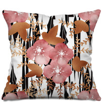 Flowers On Wild Skin Leather Seamless Pattern Background Pillows 65427410