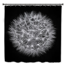 Fluffy White Dandelion On A Black Background Bath Decor 58927563