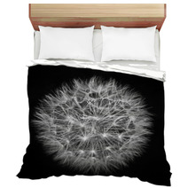 Fluffy White Dandelion On A Black Background Bedding 58927563