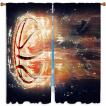 Flying Bascetball Window Curtains 102055896