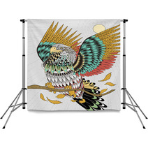Flying Eagle Coloring Page Backdrops 98898378