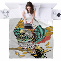 Flying Eagle Coloring Page Blankets 98898378