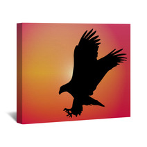 Flying Eagle Sunset Wall Art 70902082