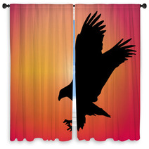 Flying Eagle Sunset Window Curtains 70902082