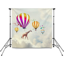 Flying Giraffe Backdrops 61104094