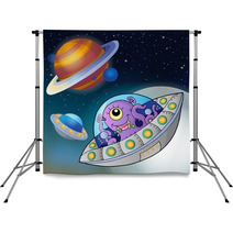 Flying Saucers In Space Backdrops 71527359