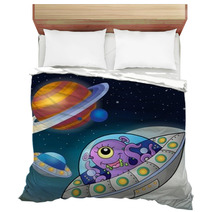 Flying Saucers In Space Bedding 71527359
