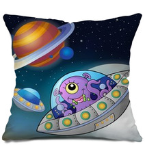 Flying Saucers In Space Pillows 71527359