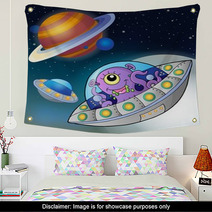 Flying Saucers In Space Wall Art 71527359