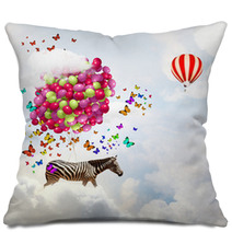Flying Zebra Pillows 60965694
