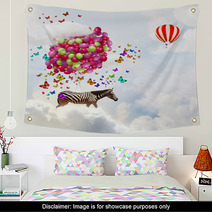 Flying Zebra Wall Art 60965694