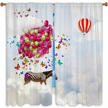 Flying Zebra Window Curtains 60965694