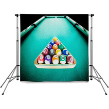 Focus Colour Ball In Rest On The Pool Table For Start A Game Backdrops 66967502