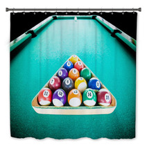 Focus Colour Ball In Rest On The Pool Table For Start A Game Bath Decor 66967502