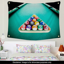 Focus Colour Ball In Rest On The Pool Table For Start A Game Wall Art 66967502