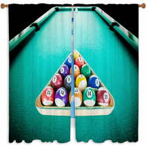 Focus Colour Ball In Rest On The Pool Table For Start A Game Window Curtains 66967502