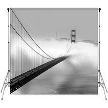 Foggy Morning At The Golden Gate Bridge In San Francisco Backdrops 134154117