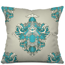 Foliate Blue Pattern Pillows 50302961
