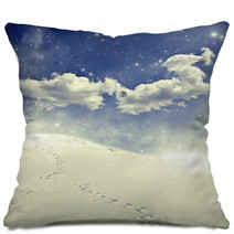 Foot Path In The Snow Pillows 72328625
