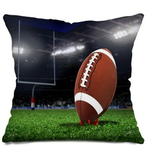 Football Ball On Grass In A Stadium Pillows 62470185