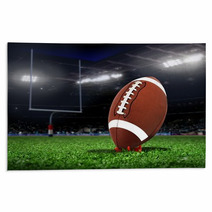 Football Ball On Grass In A Stadium Rugs 62470185