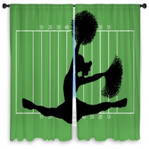 Football Cheerleader 2 Window Curtains 9534918