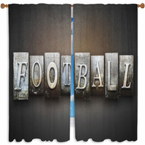 Football Letterpress Window Curtains 70033993