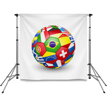 Football Soccer Ball With World Teams Flags. Vector Backdrops 65549193