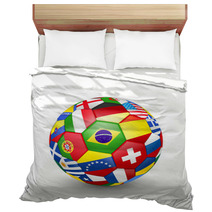 Football Soccer Ball With World Teams Flags. Vector Bedding 65549193