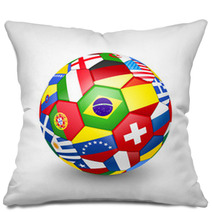 Football Soccer Ball With World Teams Flags. Vector Pillows 65549193