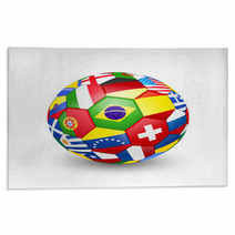 Football Soccer Ball With World Teams Flags. Vector Rugs 65549193