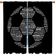 Football Text Collage Window Curtains 82127406